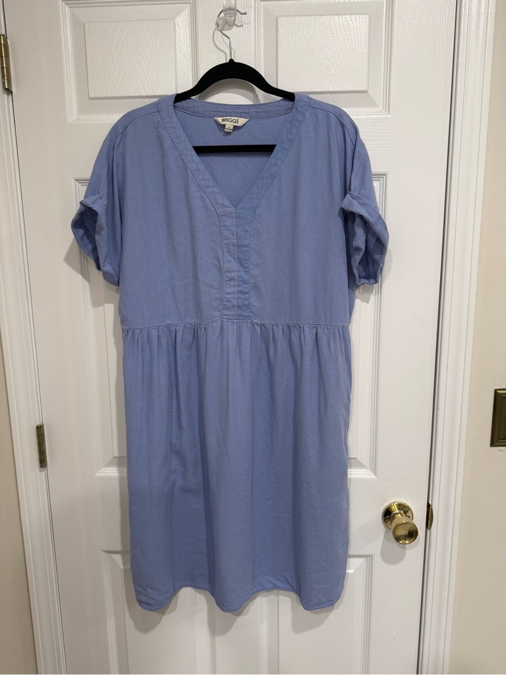 Light Periwinkle V-Neck Smock Dress